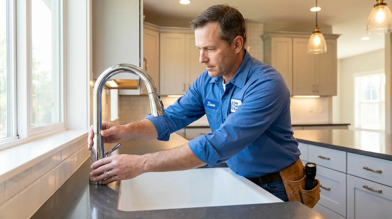 Kitchen faucet installation by Johns Plumbing LLC in Saint Anne